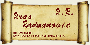 Uroš Radmanović vizit kartica